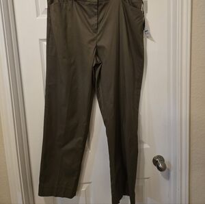 Jones New York Olive Straight Leg Pants